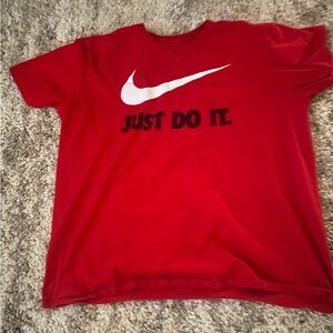 Nike Men’s Red Tee with Swoosh and Slogan
